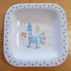 Handmade White Ceramic Bird Dish